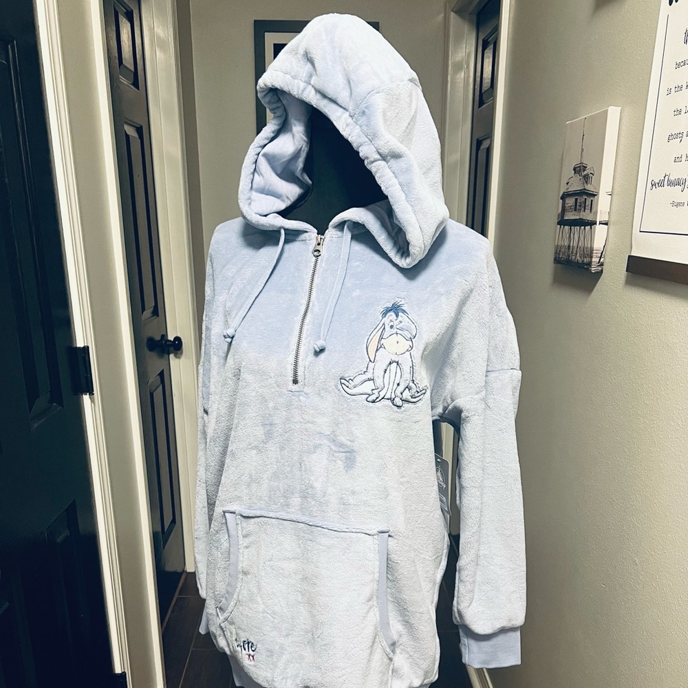 Disney Eeyore Velour Pullover Hoodie for Adults